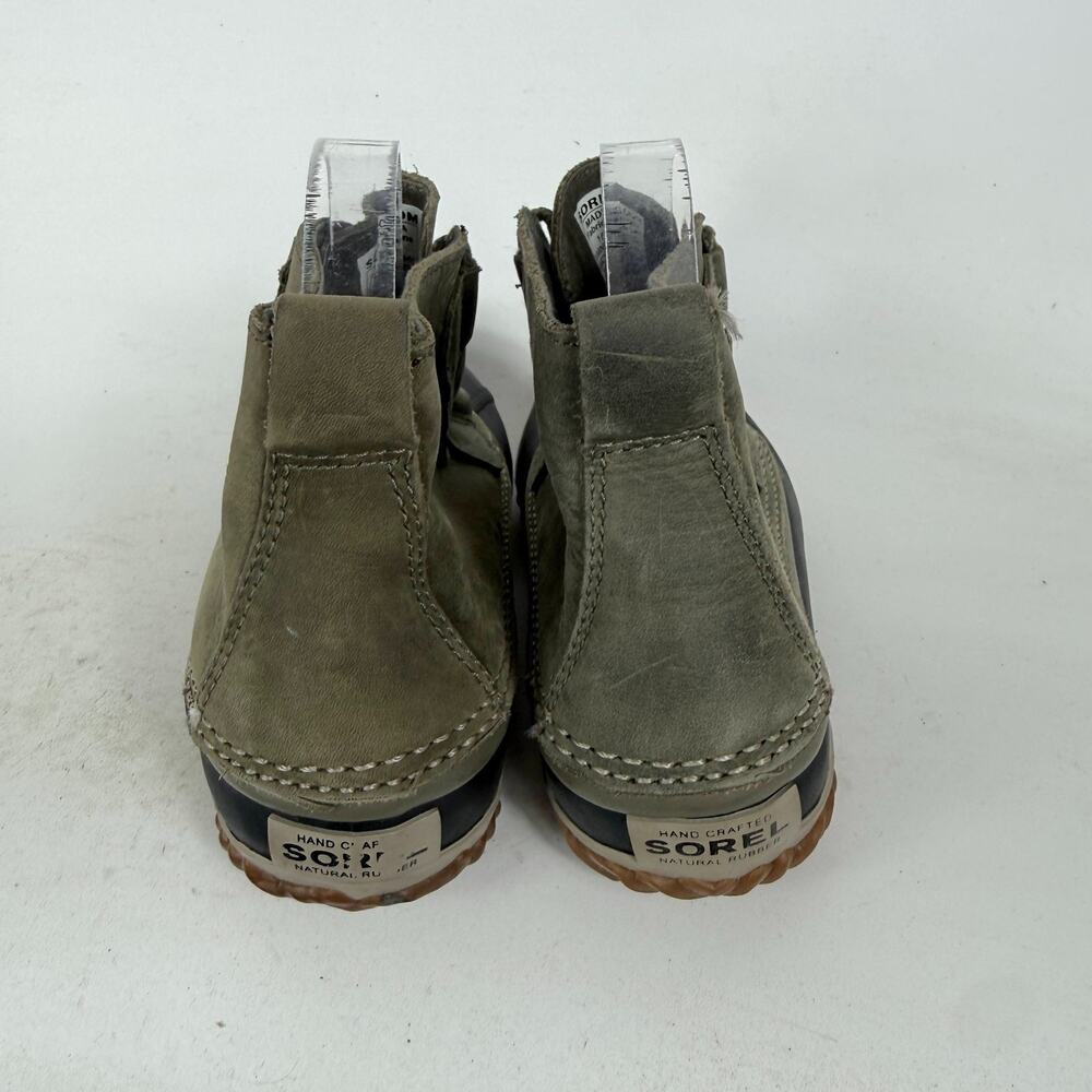 Sorel Out 'N About Duck Boots Women's 7.5 Green Black Leather Waterproof Lace-Up - Picture 7 of 9